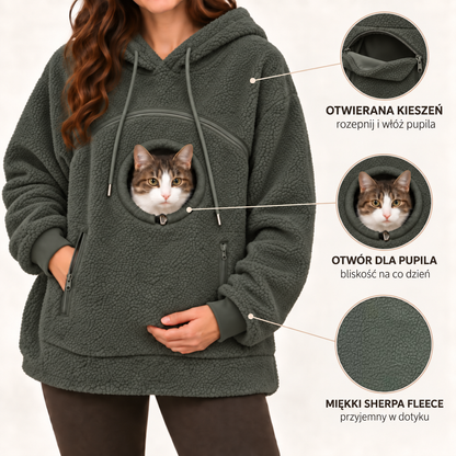 TulPupila Norka™ - Bluza z zamykaną kieszenią i okienkiem dla Twojego kota